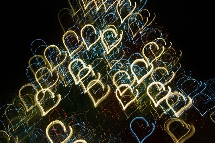 Picture of USA-ARIZONA-BUCKEYE-ABSTRACT MOTION OF CHRISTMAS TREE AT NIGHT