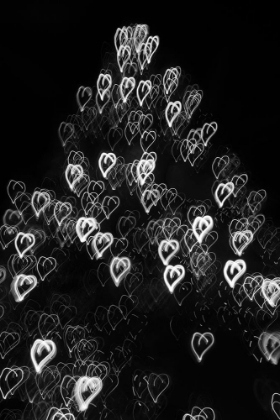 Picture of USA-ARIZONA-BUCKEYE-BLACK AND WHITE ABSTRACT MOTION OF CHRISTMAS TREE AT NIGHT