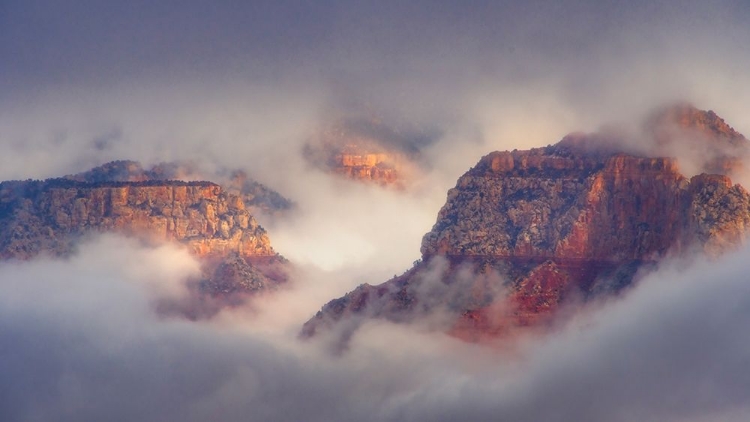 Picture of USA-ARIZONA-GRAND CANYON-FOGGY SUNRISE ON CANYON