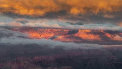 Picture of USA-ARIZONA-GRAND CANYON-FOGGY SUNRISE ON CANYON