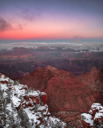 Picture of USA-ARIZONA-GRAND CANYON-WINTER SUNRISE ON CANYON