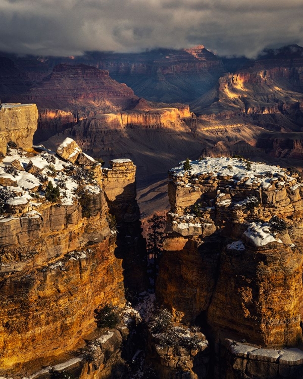 Picture of USA-ARIZONA-GRAND CANYON-WINTER SUNSET ON CANYON LANDSCAPE