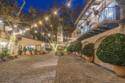 Picture of ARIZONA-SEDONA TLAQUEPAQUE AT DAWN-HIGH END SHOPPING CENTER WITH ART GALLERIES AND BOUTIQUE STORES