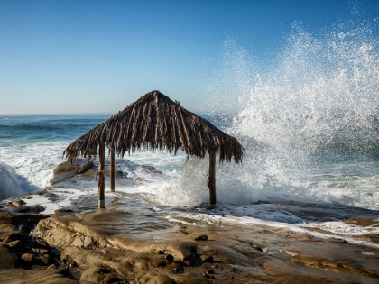 Picture of USA-CALIFORNIA-LA JOLLA HIGH SURF AT HIGH TIDE INUNDATES WINDANSEA SURF SHACK