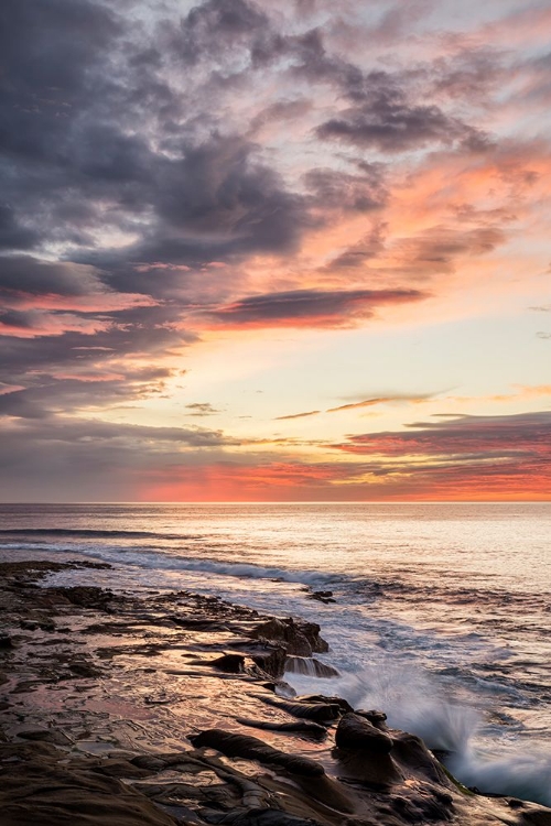 Picture of USA-CALIFORNIA-LA JOLLA SUNSET REFLECTIONS AT COAST BLVD PARK