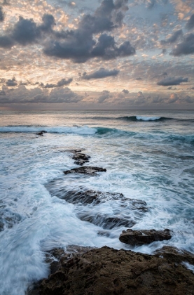 Picture of USA-CALIFORNIA-LA JOLLA OCEAN WAVES AND ROCKS AT DUSK
