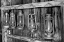 Picture of ANTIQUE LANTERNS-BODIE STATE HISTORIC PARK VIEWED THROUGH WINDOW-CALIFORNIA
