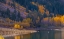 Picture of USA-CALIFORNIA-SIERRA NEVADA LUNDY LAKE-GLOWING ASPENS DWARF THIS KAYAKER ON LUNDY LAKE