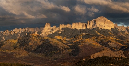 Picture of USA-COLORADO-UNCOMPAHGRE NATIONAL FOREST PANORAMIC AUTUMN VIEW OF CIMARRON MOUNTAINS AT SUNSET
