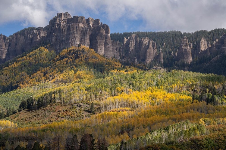 Picture of USA-COLORADO-UNCOMPAHGRE NATIONAL FOREST MOUNTAIN AND FOREST IN AUTUMN