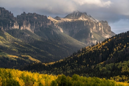 Picture of USA-COLORADO-UNCOMPAHGRE NATIONAL FOREST RAINSTORM OVER PINNACLE RIDGE IN AUTUMN