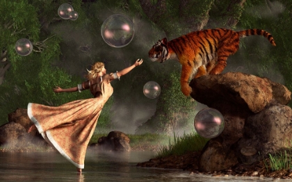 Picture of SURREAL TIGER BUBBLE WATER DANCER
