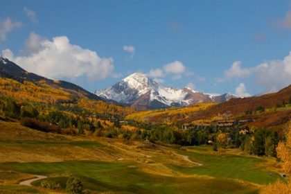 Picture of SNOWMASS GOLF COURSE WITH VIEW OF MT DALY IN AUTUMN
