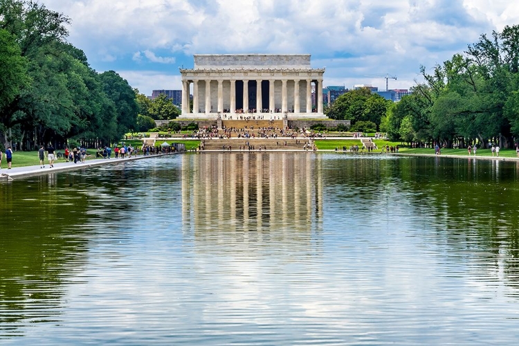 Picture of REFLECTING POOL-LINCOLN MEMORIAL COLUMNS-WASHINGTON DC-DEDICATED 1922-STATUE BY DANIEL FRENCH