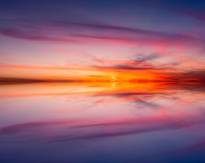 Picture of SUNSET MIRROR REFLECTION ON HARNEY LAKE AT SUNSET-FLORIDA
