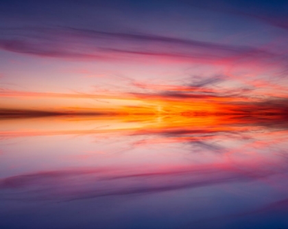 Picture of SUNSET MIRROR REFLECTION ON HARNEY LAKE AT SUNSET-FLORIDA