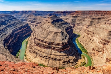 Picture of MONUMENT VALLEY-UTAH-SAN JUAN RIVER RUNNING THROUGH THREE SINUOUS CANYONS AND VALLEYS