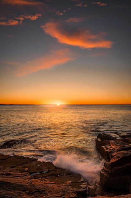 Picture of USA-MAINE-ACADIA NATIONAL PARK SUNSET ON OCEAN COASTLINE