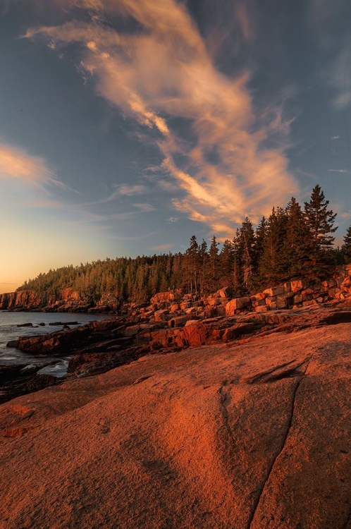 Picture of USA-MAINE-ACADIA NATIONAL PARK SUNRISE ON OCEAN COASTLINE