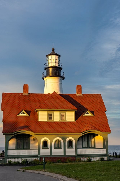 Picture of SUNSET AT PORTLAND HEAD LIGHTHOUSE IN PORTLAND-MAINE-USA