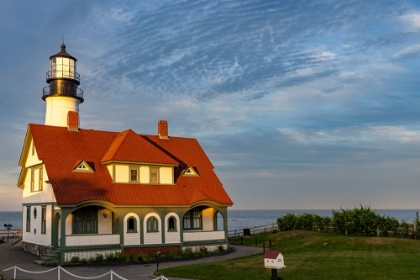 Picture of SUNSET AT PORTLAND HEAD LIGHTHOUSE IN PORTLAND-MAINE-USA