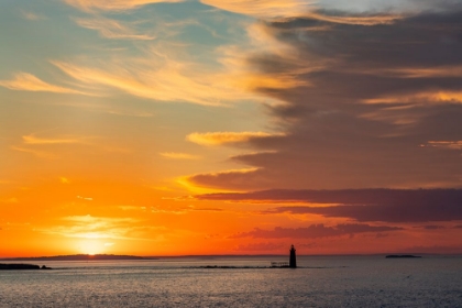 Picture of SPECTACULAR SUNRISE CLOUDS OVER RAM ISLAND LEDGE LIGHTHOUSE IN PORTLAND-MAINE-USA