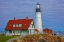 Picture of USA-NEW ENGLAND-MAINE-CAPE ELIZABETH-ATLANTIC PORTLAND HEAD LIGHTHOUSE DURING THE FALL SEASON