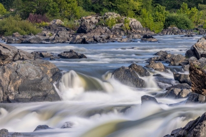 Picture of USA-MARYLAND GREAT FALLS OVERLOOK-POTOMAC RIVER-LONG EXPOSURE OF THE WATER OF THE POTOMAC