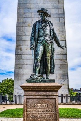 Picture of WILLIAM PRESCOTT STATUE-BUNKER HILL BATTLE MONUMENT-CHARLESTOWN-BOSTON-MASSACHUSETTS-SITE OF JUNE 1