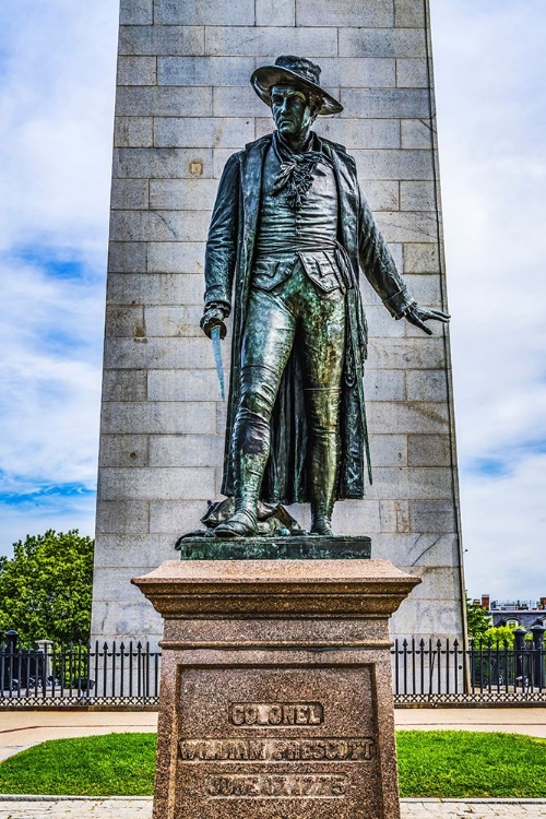 Picture of WILLIAM PRESCOTT STATUE-BUNKER HILL BATTLE MONUMENT-CHARLESTOWN-BOSTON-MASSACHUSETTS-SITE OF JUNE 1