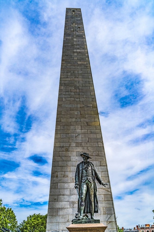 Picture of WILLIAM PRESCOTT STATUE-BUNKER HILL BATTLE MONUMENT-CHARLESTOWN-BOSTON-MASSACHUSETTS-SITE OF JUNE 1