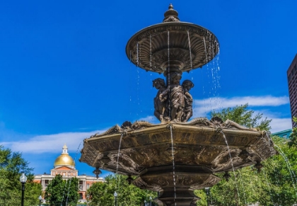 Picture of BREWER FOUNTAIN-BOSTON COMMON-STATE HOUSE-BOSTON-MASSACHUSETTS-FOUNTAIN CAST IN 1868 BY LENARD-MASS