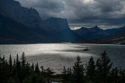 Picture of USA-MONTANA-GLACIER NATIONAL PARK FALL STORM ABOVE ST MARY LAKE