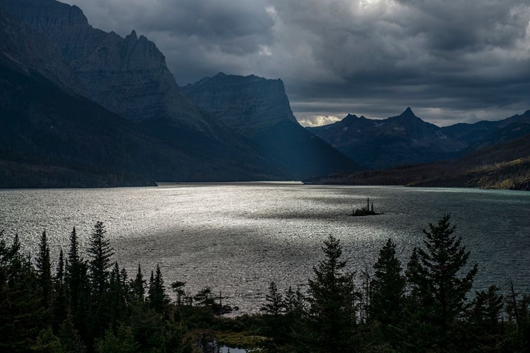 Picture of USA-MONTANA-GLACIER NATIONAL PARK FALL STORM ABOVE ST MARY LAKE