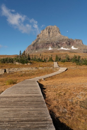 Picture of USA-MONTANA-GLACIER NATIONAL PARK BOARDWALK TOWARDS CLEMENTS MOUNTAIN