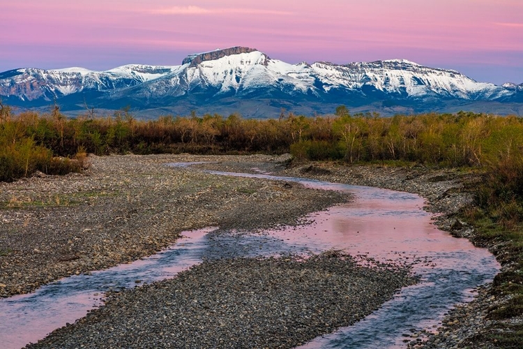 Picture of DAWN ALONG THE TETON RIVER WITH EAR MOUNTAIN IN BACKGROUND NEAR CHOTEAU-MONTANA-USA