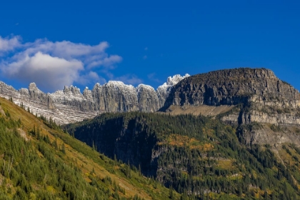 Picture of THE GARDEN WALL AND HAYSTACK BUTTE WITH SEASONS FIRST SNOW IN GLACIER NATIONAL PARK-MONTANA-USA