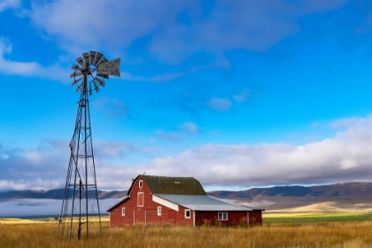 Picture of OLD BARN AFTER CLEARING STORM IN THE MISSION VALLEY-MONTANA-USA