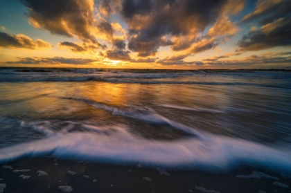 Picture of USA-NEW JERSEY-CAPE MAY NATIONAL SEASHORE-SUNSET ON OCEAN AND SHORE