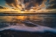 Picture of USA-NEW JERSEY-CAPE MAY NATIONAL SEASHORE-SUNSET ON OCEAN AND SHORE