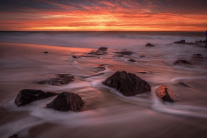 Picture of USA-NEW JERSEY-CAPE MAY NATIONAL SEASHORE-SUNSET ON OCEAN SHORE