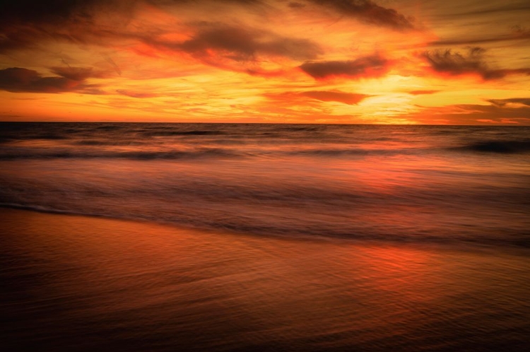 Picture of USA-NEW JERSEY-CAPE MAY NATIONAL SEASHORE-SUNSET ON OCEAN SHORE