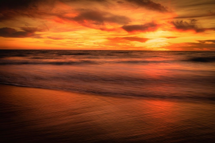 Picture of USA-NEW JERSEY-CAPE MAY NATIONAL SEASHORE-SUNSET ON OCEAN SHORE