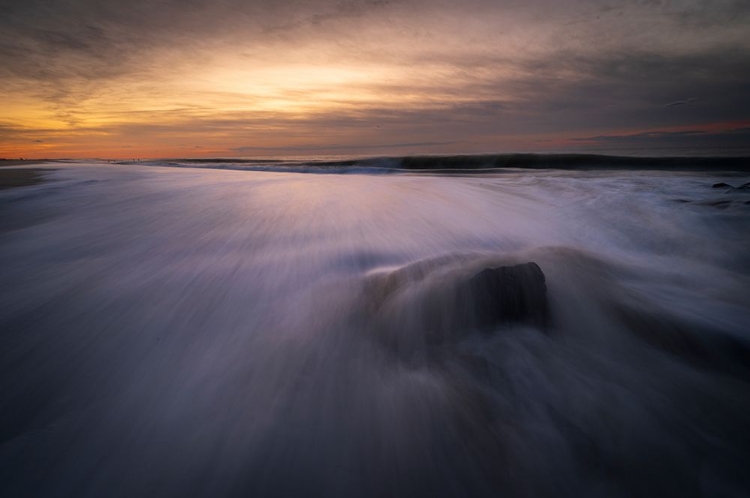 Picture of USA-NEW JERSEY-CAPE MAY NATIONAL SEASHORE CLOUDY SUNRISE ON SEASHORE