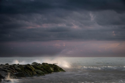 Picture of USA-NEW JERSEY-CAPE MAY NATIONAL SEASHORE CLOUDY SUNSET ON SEASHORE