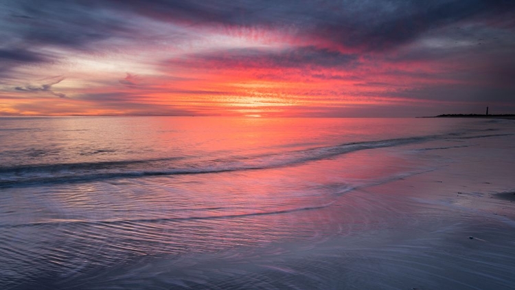 Picture of USA-NEW JERSEY-CAPE MAY NATIONAL SEASHORE SUNSET ON OCEAN SHORE