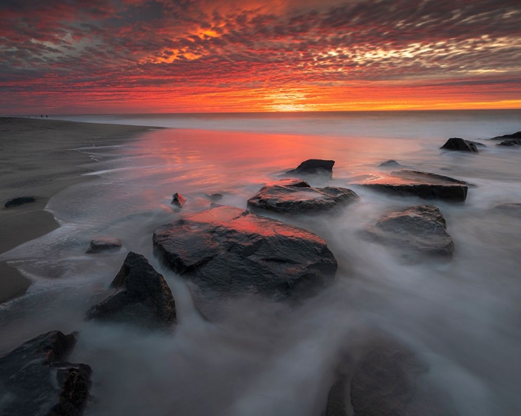 Picture of USA-NEW JERSEY-CAPE MAY NATIONAL SEASHORE SUNRISE ON OCEAN SHORE