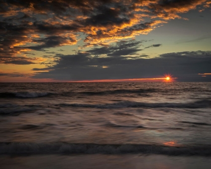 Picture of USA-NEW JERSEY-CAPE MAY NATIONAL SEASHORE SUNSET ON OCEAN SHORE