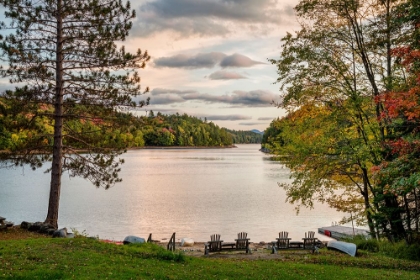 Picture of USA-NEW YORK-ADIRONDACKS END OF THE SEASON AT PRIVATE BEACH ON INDIAN LAKE