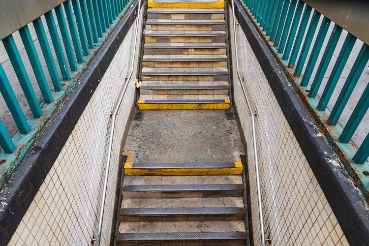 Picture of THE BRONX-NEW YORK-USA STAIRS DESCENDING TO THE SUBWAY